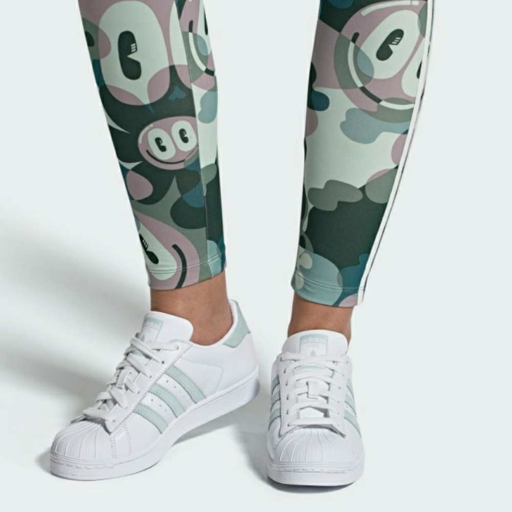 Adidas Superstar Vapor Green Stripes Women's Shoes - Picture 4 of 12